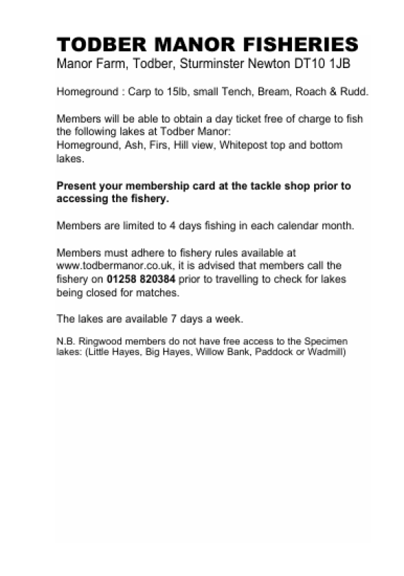 Todber Manor Fisheries